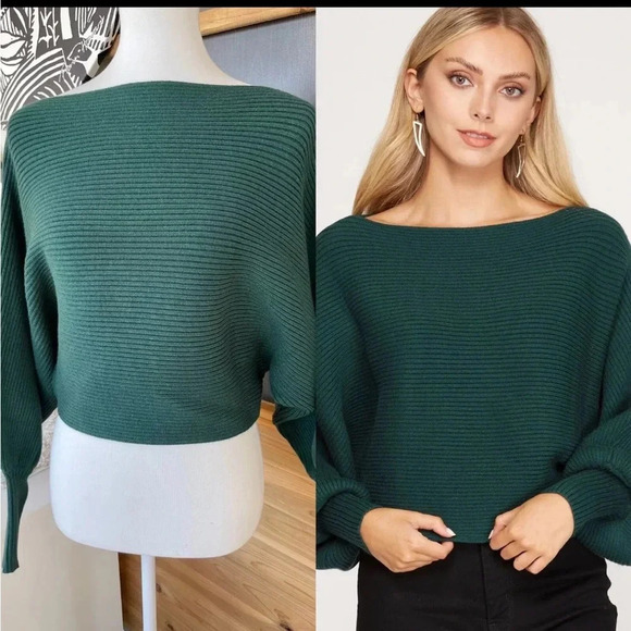 she and sky  sweater Large Green - Picture 2 of 16